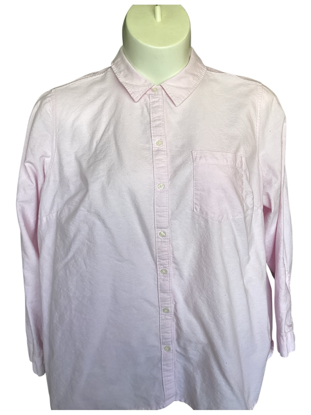 croft & barrow Plus Size 2X Pink Button-Down Shirt 100% Cotton’s - Picture 4 of 10